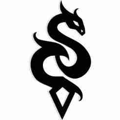 basilisk coiled around a gemstone 1 - 2D/3D Wall Art STL+SVG For CNC Router, Plasma, Waterjet, Laser & 3D Printer