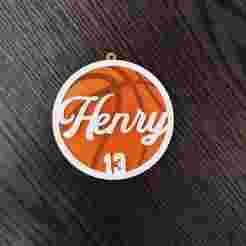 Basketball bag tag with name and number - Henry