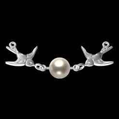 Beautiful Birds and Pearl Pendant