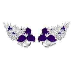 Beautiful Flower Branch Diamond Earring