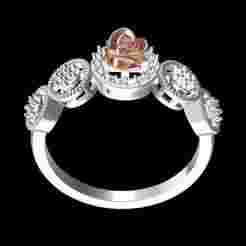 Beautiful Rose Flower Engagement Ring for Women
