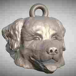Bernese Mountain Dog head key ring 3D model ready for 3D printing