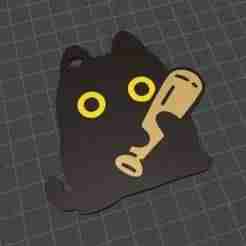 Black Cat with Bat Keychain 🐱⚾️ - Funny & Adorable 3D Print Model
