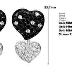 Black Heart Detachable Earring