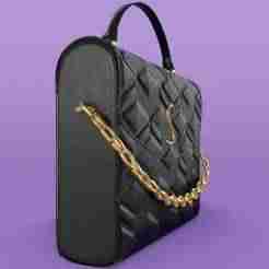 Black leather handbag