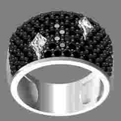 Black Onyx Round Diamond Cocktail Ring for Men
