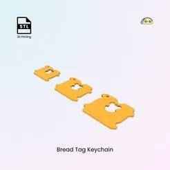 Blank Bread Tag Keychain, 3 Sizes