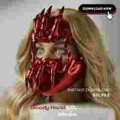 Bloody Hand Mask STL, Halloween Mask, Spooky Season, Scary Mask, Monster Hand, 3D Print ART - horror-themed mask