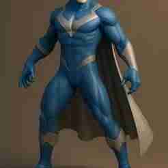 Blue & Silver Superhero STL