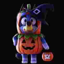 Bluey Halloween Pumpkin Witch Costume - Fan Art 3D Print Model