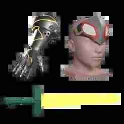 Boktai - Headgear, Gauntlet and Sword for Cosplay