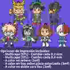 Boku no Hero Chibi keychain pack (7 keychains)