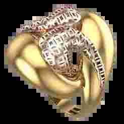 Bold Honeycomb Twist Ring- Lightweight 3D Printable Model-R7-02