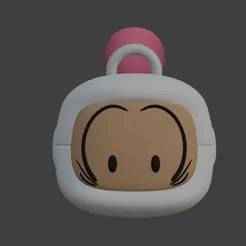 Bomberman Head Keychain - Panic Detonation Expression - Bomberman - Ready to Print