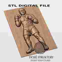 Boxer – Sports Bas Relief – 3D STL Model