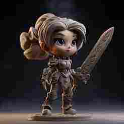 🛡️ "Braveheart" Warrior Girl (STL)