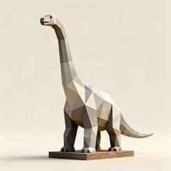 Brontosaurus Low Poly 3D Model – Dinossauro STL
