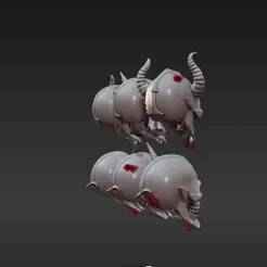 Brutal Berserker Helmets - 28mm Grimdark Sci-Fi Miniatures