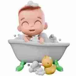 Bubble Bath Baby: Adorable 3D Character