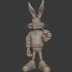 Bugs Bunny with Bat – Cartoon Character 3D Print Model