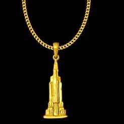 burj khalifa pendant charm