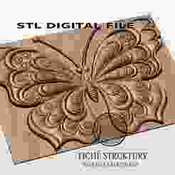 Butterfly – Ornamental Relief – 3D STL Model