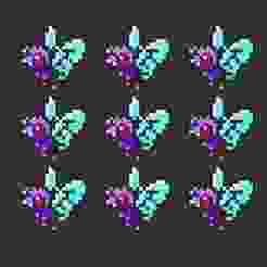 Butterfree pixel art keychain