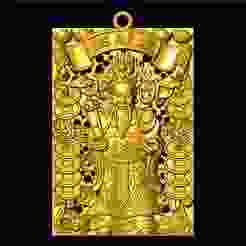 Caishen Pendant - God of Wealth Necklace  - Amulet Feng Shui Jewelry - N954955