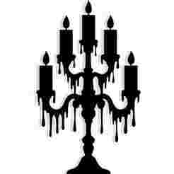 candelabra with melting candles and long shadows 2 - 2D/3D Wall Art STL+SVG For CNC Router, Plasma, Waterjet, Laser & 3D Printer