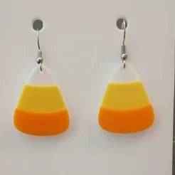 Candy Corn – Halloween Earring & Keychain STL (No AMS Needed, 3-Color)