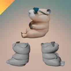 Capybara Chill with Sunglasses 3D Model STL – Relaxed Capybara Figurine for 3D Printing Meme Home Decor