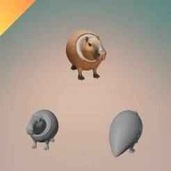 Capybara in Coconut 3D Model STL – Wholesome Animal Sculpture for 3D Printing Fans and Capybara Collectors