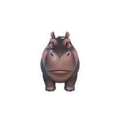 Cartoon Hippo Character - Cute Baby Hippopotamus Figure