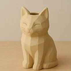 Cat Shaped Ceramic Planter Pot – Cute Animal Succulent Holder