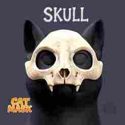 Cat Skull Mask – 3D Printable Halloween or Cosplay Pet Mask