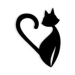 cat with its tail forming a heart 1 - 2D/3D Wall Art STL+SVG For CNC Router, Plasma, Waterjet, Laser & 3D Printer