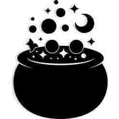 cauldron bubbling into stars and moons 2 - 2D/3D Wall Art STL+SVG For CNC Router, Plasma, Waterjet, Laser & 3D Printer