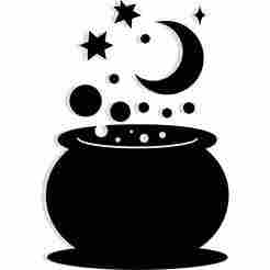 cauldron bubbling into stars and moons 4 - 2D/3D Wall Art STL+SVG For CNC Router, Plasma, Waterjet, Laser & 3D Printer