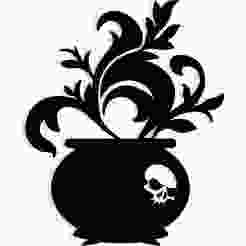 cauldron with smoke forming a skull and vine pattern 1 - 2D/3D Wall Art STL+SVG For CNC Router, Plasma, Waterjet, Laser & 3D Printer
