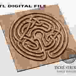 Celtic Labyrinth – Circular Knotwork Style – 3D STL Model