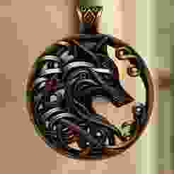 Celtic Wolf Pendant - 3D Printable Jewelry Model