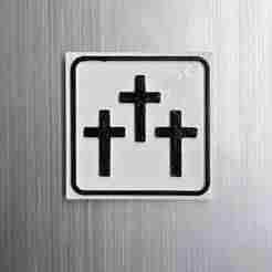 ⚰️ Cemetery Road Sign – Italian Traffic Magnet 🧲