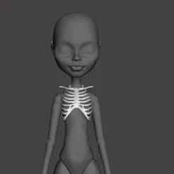 Chest, skeleton, accessory for a Monster High or Ever After High doll