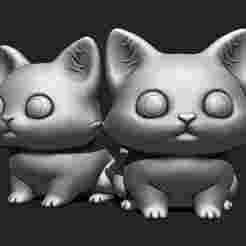 Chibi Cartoon Cat Sitting for 3D Printing 3D print model