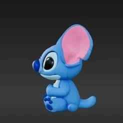 Chibi Experiment 626 Keychain - Cute Blue Alien Stylized Figure for 3D Printing