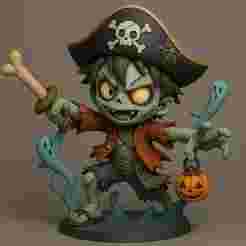 Chibi Luffy – Zombie Pirate (Halloween Edition)