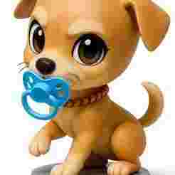 Chibi Puppy with Pacifier