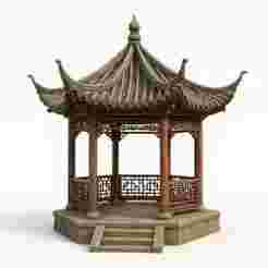 Chinese Home Showpiece 3D Print – Traditional Building Style