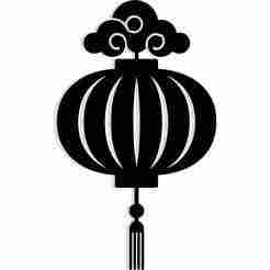 Chinese lantern with clouds forming the tassels 1 - 2D/3D Wall Art STL+SVG For CNC Router, Plasma, Waterjet, Laser & 3D Printer