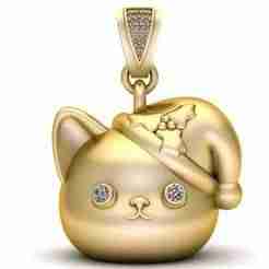 Christmas Cat Pendant 3D printable model